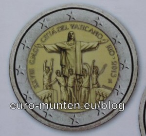 2 Euro Herdenkingsmunt Vaticaanstad 2013- 28ste wereld jongerendagen in Rio de Janeiro