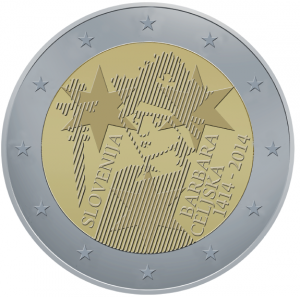 2 Euro herdenkingsmunt slowenie-2014 600e verjaardag van de kroning van Barbara van Celje