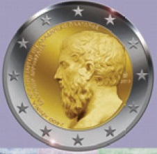 2 Euro herdenkingsmunte-griekenland 2013 2400 jaar Plato’s Academie