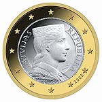1 Euro munt van Letland