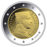2 Euro munt van Letland